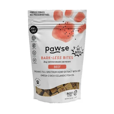 1ea 60pc Pawse 300mg Beef Bark-Less Bites - Dog/Cat Supplements